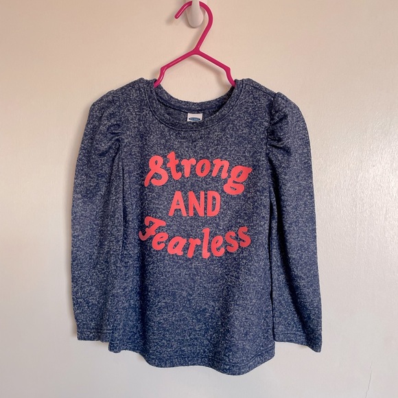 Old Navy Other - Old Navy “Strong & Fearless” Plush Top - Size 2T
